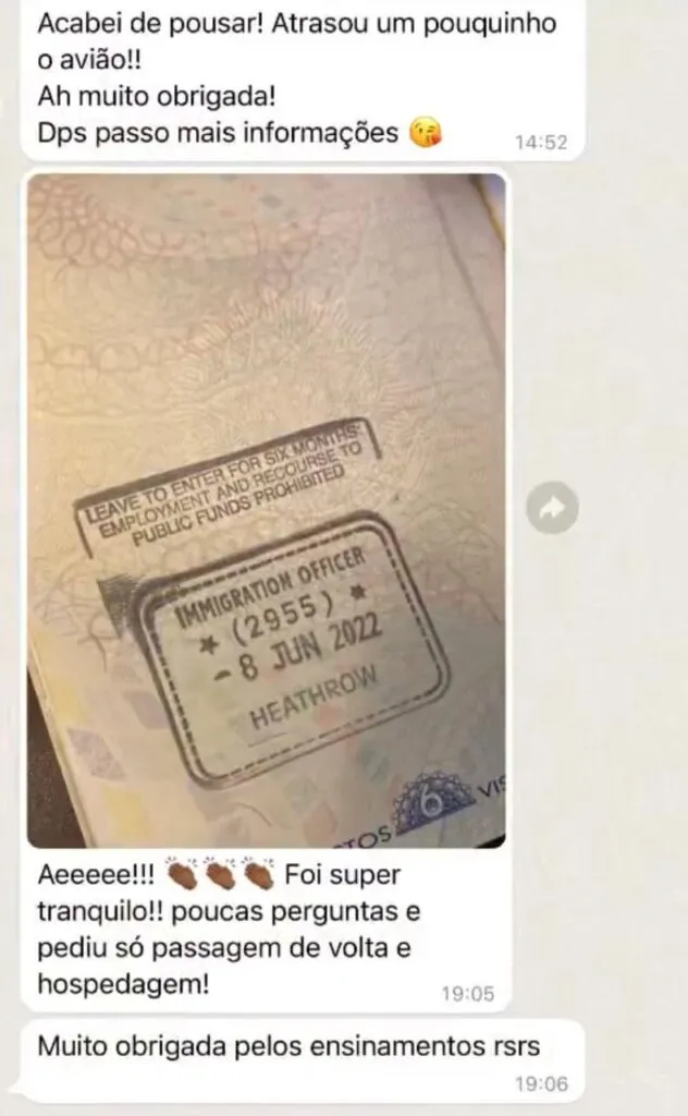 Depoimento de aluna na Inglaterra